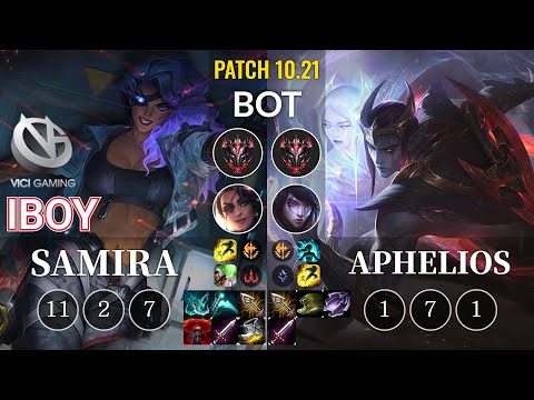 VG iBoy Samira vs Aphelios Bot - KR Patch 10.21