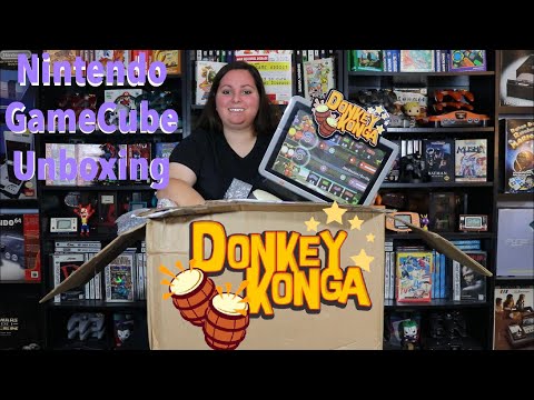 RARE Donkey Konga (Donkey Kong Junglebeat) Store Display Standee - Nintendo GameCube Unboxing!