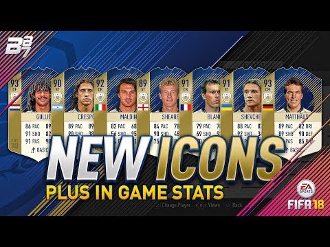 BRAND NEW ICONS AND IN GAME STATS OF EVERY ICON! | FIFA 18 ULTIMATE TEAM Video