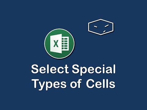 ms office excel select special types of cells