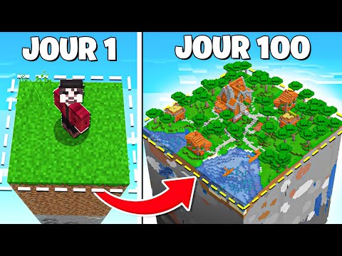J’ai Survécu 100 JOURS dans un CHUNK QUI S'AGRANDIT Hardcore sur Minecraft !