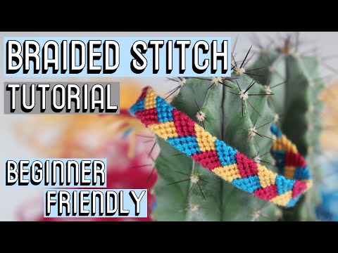 BRAIDED STITCH BRACELET TUTORIAL [CC] || Beginner Friendly