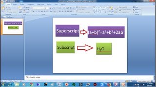 How to create superscript in Powerpoint | add superscript/Subscript