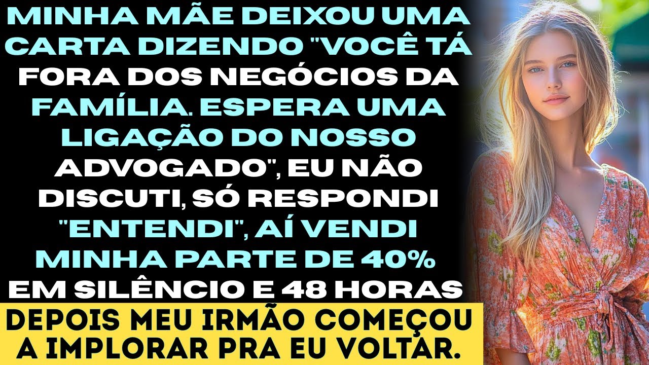 Minha mãe deixou um bilhete: "Você está fora dos negócios da família. Espere uma ligação do nosso...