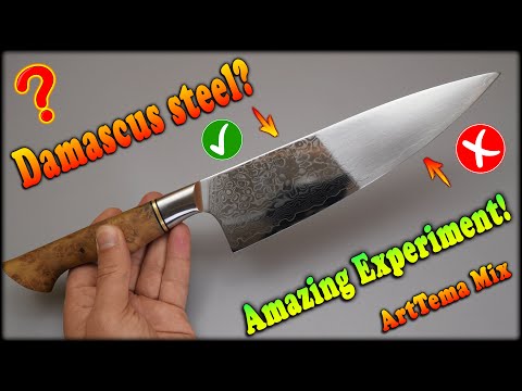 AMAZING EXPERIMENT! Are Chinese XINZUO and HEZHEN knives actually made of Damascus steel?