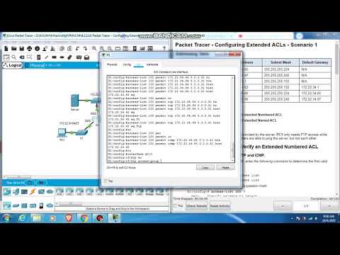 4.2.2.10 Packet Tracer - Configuring Extended ACLs Scenario 1