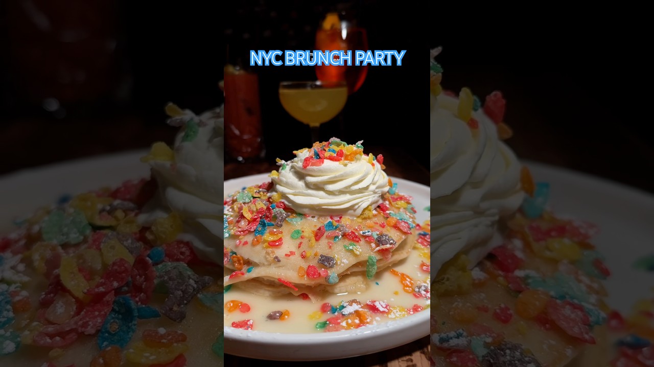 NYC BOTTOMLESS BRUNCH PARTY FOR ONLY $30?? 📍Haswell Green's #shorts #newyork #nyc #foodie
