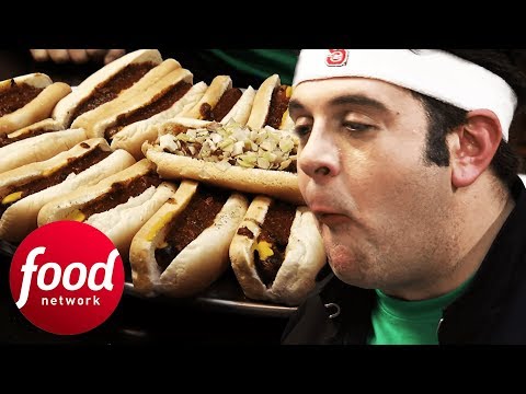 Adam Demolishes 17 Chilli Dogs In Under An Hour | Man v Food