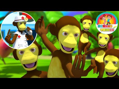 Fem små apekatter | Barnesanger på norsk | Norske Barnesanger