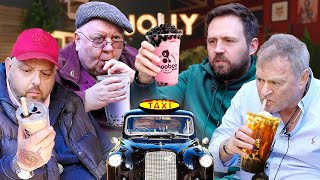 British Taxi Drivers try Bubble Tea for the first 