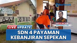 Polisi Kerja Bakti Bersihkan SD 4 Payaman Kudus Sepekan Tergenang Banjir, 84 Siswa Sekolah Daring