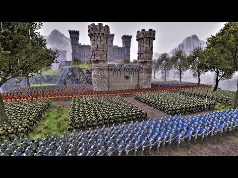 Evil Dead Lay siege to castle defended by Humans and Elven Warriors - Ultimate Epic Battle Simulator