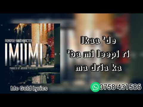 Monopoly badcharacter - imumi ( lyrics video)