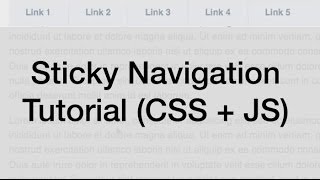 Sticky Navigation Tutorial (Fixed Position CSS + JavaScript / jQuery)