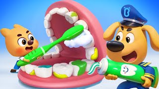 Menyikat Gigi🪥🦷 | Jaga Gigi Sehat | Kartun Anak | Kepala Polisi Labrador | BabyBus Bahasa Indonesia
