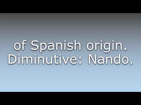 What does Fernando mean?