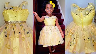 EASIEST METHOD ON HOW TO CUT AND SEW A DIY BIRTHDAY DRESS  FOR  LITTLE GIRL