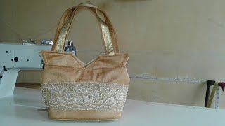 preview picture of video 'How to make hand bag at home || hand bag design || cutting and stitching'