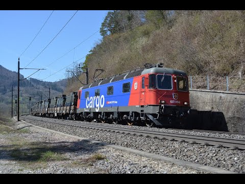 Bözberg Bahnverkehr am 30.03.21 Teil 2 – «Militärzug, Bauzüge, DB 185, 193 Doppel»