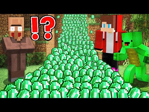 Funny Mikey - JJ and Mikey found a WATERFALL OF EMERALDS in Minecraft Funny Challenge - Maizen Mizen JJ and Mikey