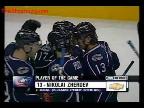 Nikolai Zherdev (CBJ) vs. Chris Osgood (DET) Shootout November 24, 2007