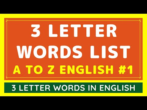 3 Letter Words List [ENGLISH A to Z - JUST WORDS]