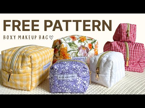 DIY boxy makeup bag sewing tutorial | BEST method (zipper gap method)