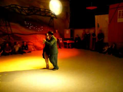  Alejandro Hermida  and  Maria Jose Grattarola Hansen  are  dancing  to  the  milonga  "  Milonga Sentimental  "