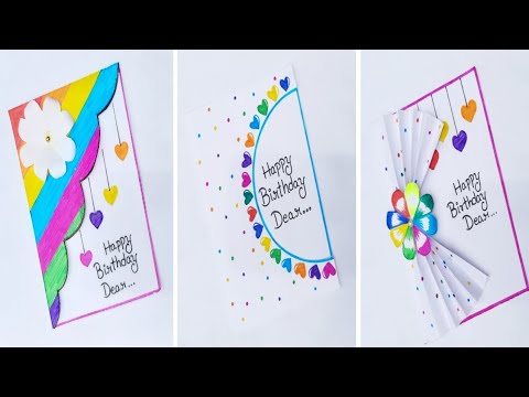 💝 3 Beautiful Birthday Cards 💝//Easy card making//Handmade greeting cards//