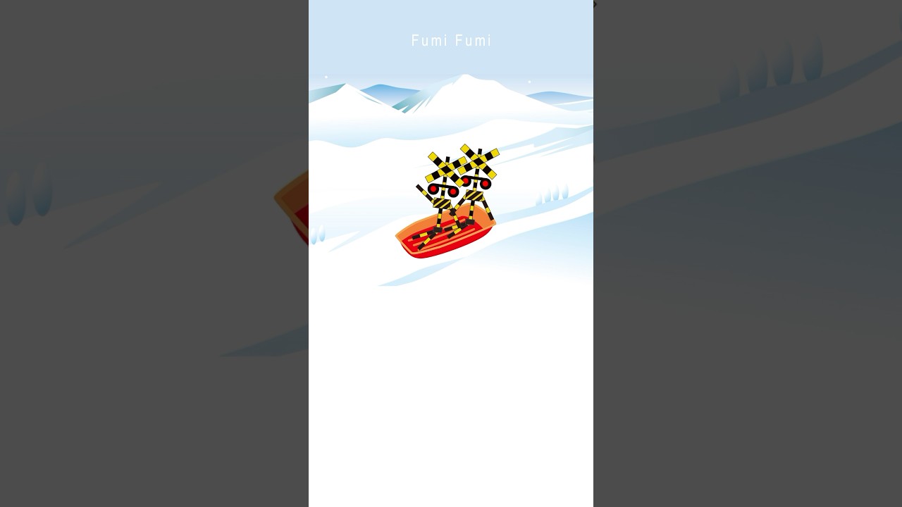 【踏切アニメ】雪遊びする踏切