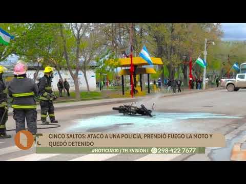 Cinco Saltos: atacó a una policía, prendió fuego la mato y quedó detenido