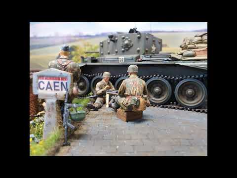 D-Day German Paratroopers - Fallschirmjaeger 1/35 Diorama Caen 1944 - in Color