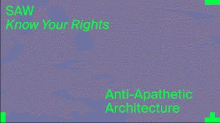 MASS Lecture: Section of Architecture Workers (SAW)