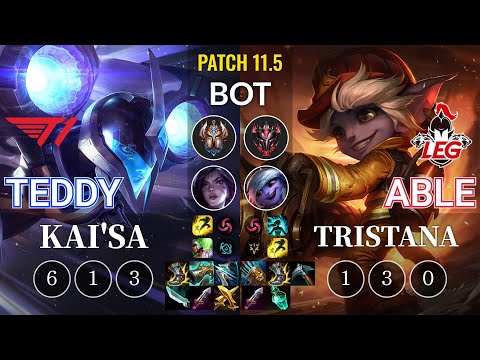T1 Teddy Kai'Sa vs LEG Able Tristana Bot - KR Patch 11.5