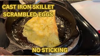 HOW TO COOK SCRAMBLED EGGS IN A CAST IRON SKILLET