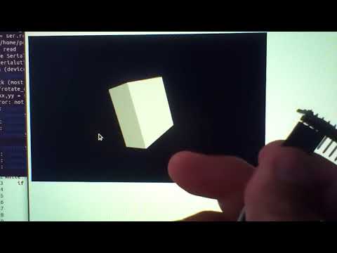 micropython raspberry pi pico, bno055 imu, vpython, source in the description, rotating cube demo