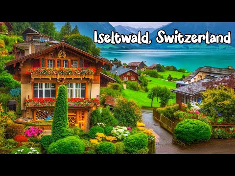 Iseltwald, Switzerland, walking tour 4K - The hidden Swiss gem on the lake Brienz