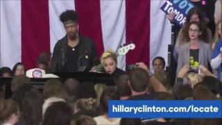 Lady Gaga - Angel Down Live Hillary Clinton’s Rally in North Carolina