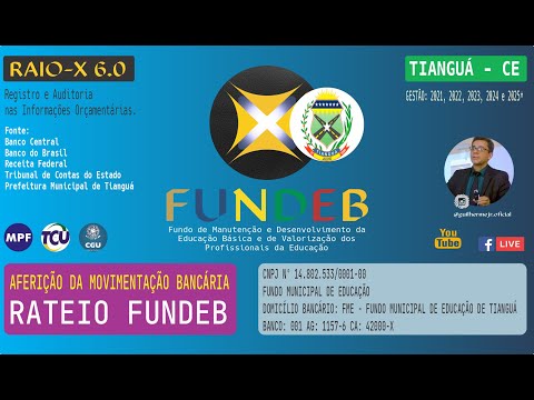 RAIO-X 6.0 - FUNDEB-CE-TIANGUÁ - RATEIO - REGISTRO E AUDITORIA NAS INFORMAÇÕES ORÇAMENTÁRIAS.