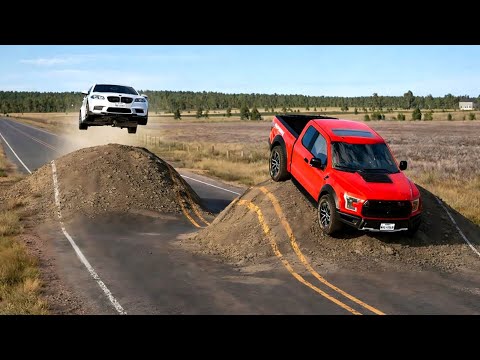 Cars vs Huge Bulges on The Road Challenge #2 in BeamNG Drive!