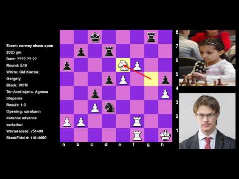 Kantor Gergely Vs Teravetisjana Agnesa Stepania Norway Chess Open 2025  Gm Round 5
