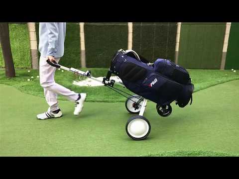 PGM Golf Push Cart Golf Trolly 4 Wheels Foldable Aluminum QC002