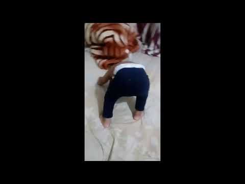 Funny baby workouts in bed to tease mom.  Nunu baby funny moments