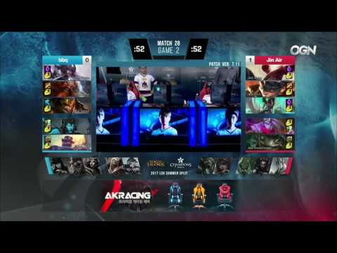 JAG vs BBQ Highlights Game 2 LCK SUMMER 2017 Jin Air Green Wings vs BBQ Olivers W3D4