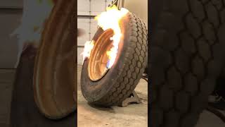 Using Starting Fluid to Bead up a Tire.