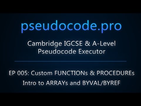 EP005: Custom Functions & Procedures. Intro to Arrays, ByVal & ByRef