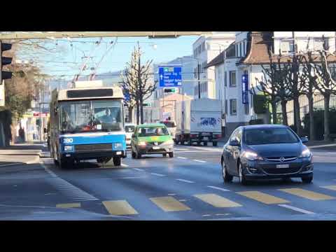 vbl Hess NAW Trolleybus, fährt auf der neuen Linie 1