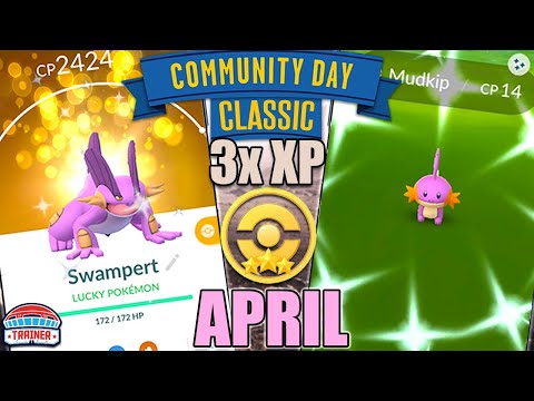 *MUDKIP* RETURNS! COMMUNITY DAY CLASSIC - SHINY SWAMPERT - HYRDRO CANNON | POKÉMON GO
