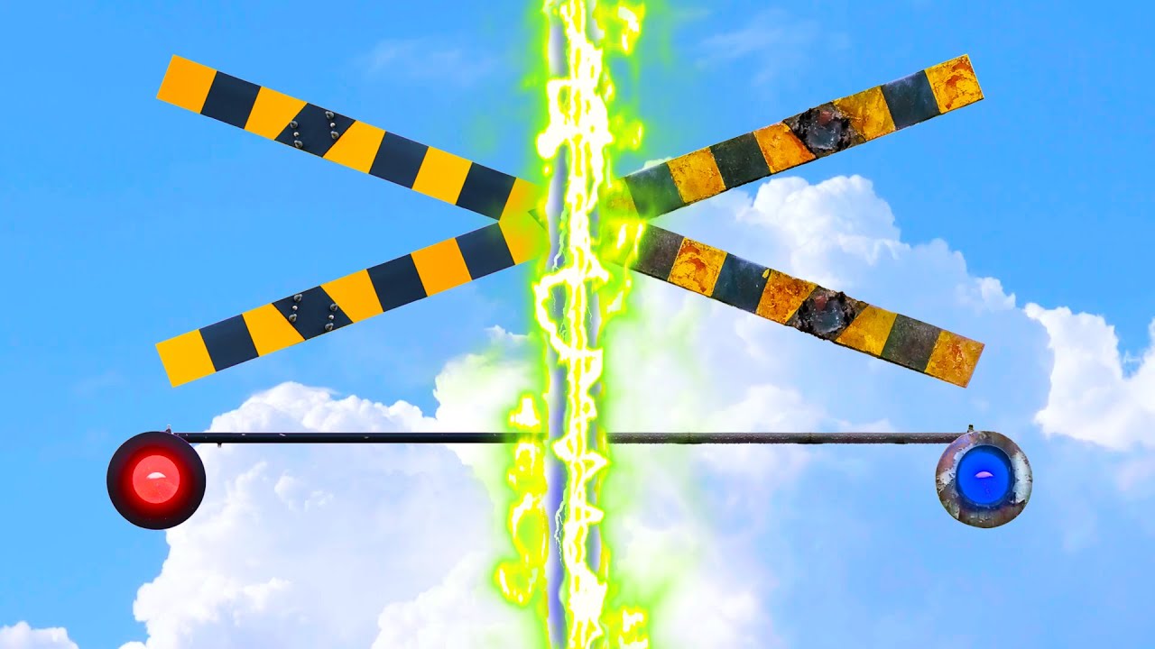 【踏切アニメ】合体ロングふみきりカンカン♪＼長すぎ／Long and long Fusion! Imaginary railroad crossings and trains!