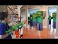 I Survived The Minecraft Mob Invasion Nerf War